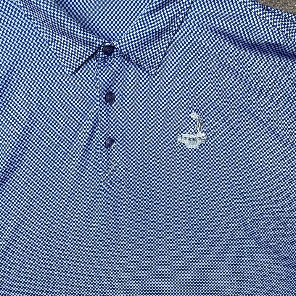 Cutter & Buck Performance Golf Polo Shirt Geometric Check Pinehurst Logo 3XLT